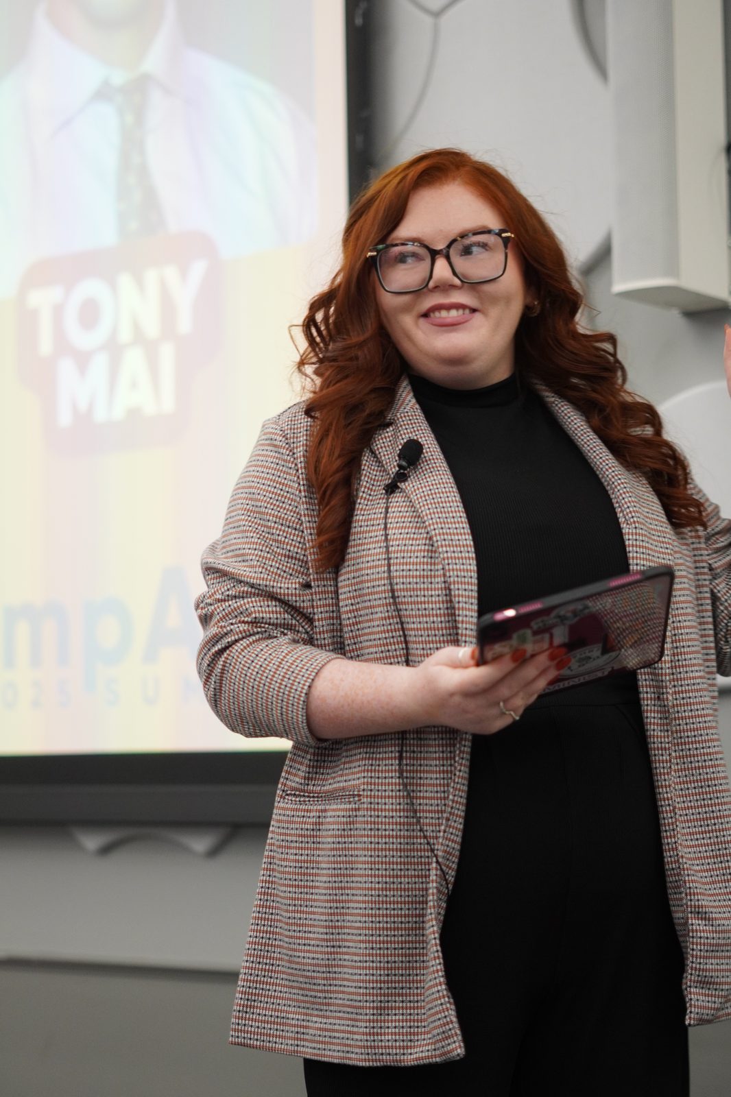 Sierra Marie Bonn speaking at a summit