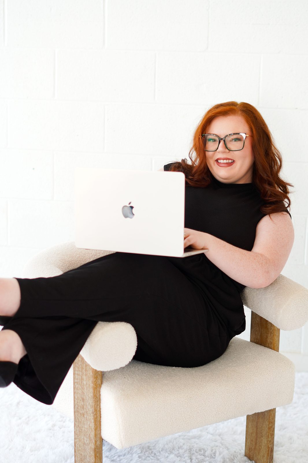 Sierra Marie Bonn working on her laptop